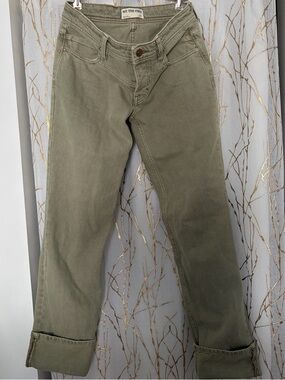 We The Free Olive Green Rolled-Cuff Jeans
